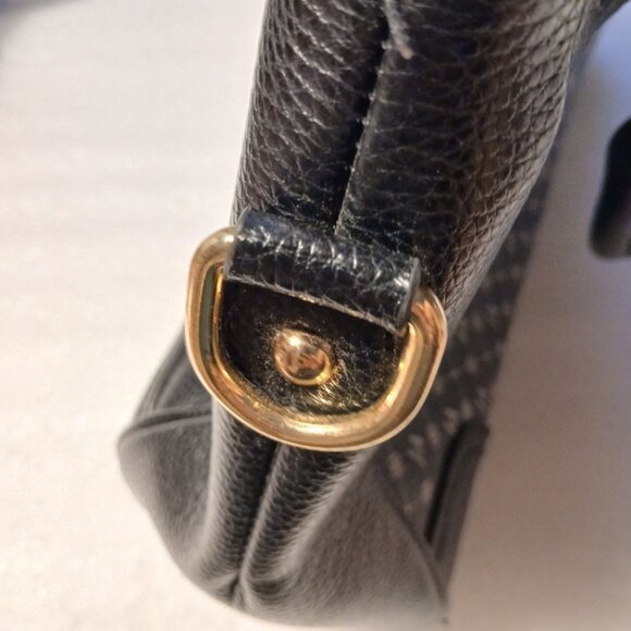 Danbury Mint Black Monogram Leather Satchel Turn-Lock Good Cond - Picture 11 of 13